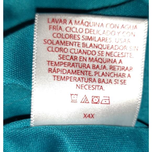 Faded Glory Teal Maxi Dress Sz 1X 16 Y2K Turquoise Ruffle Romantic Flowy Beach - Picture 10 of 10
